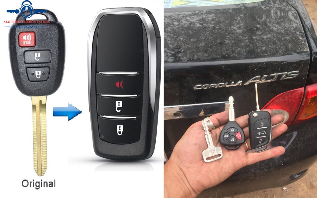 Chìa khóa remote gập Toyota Altis