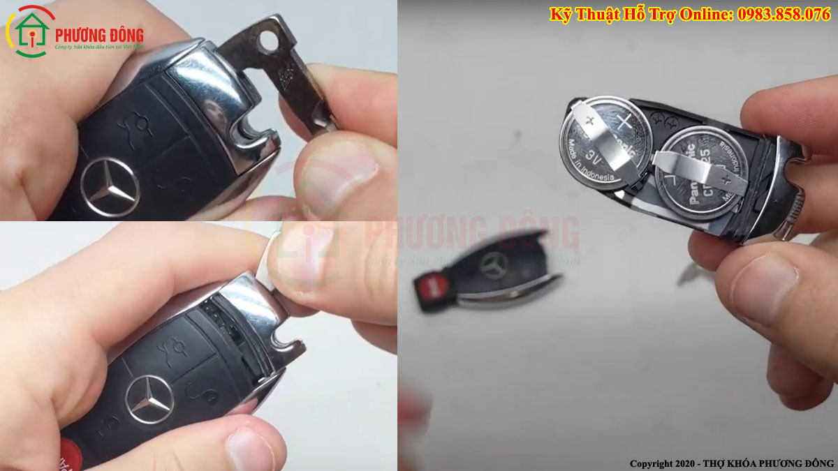 Mẹo nhỏ tự động thay cho pin chiếc chìa khóa xe cộ mercedes tin cậy Lúc sửa khóa dù tô