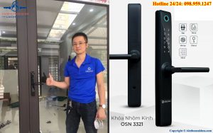 khóa vân tay nhôm kính