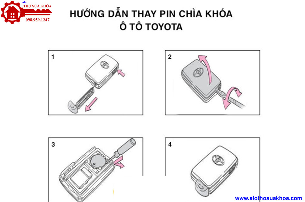 Thay pin chìa khóa xe Toyota Hiace chính hãng và Ưu điểm pin
