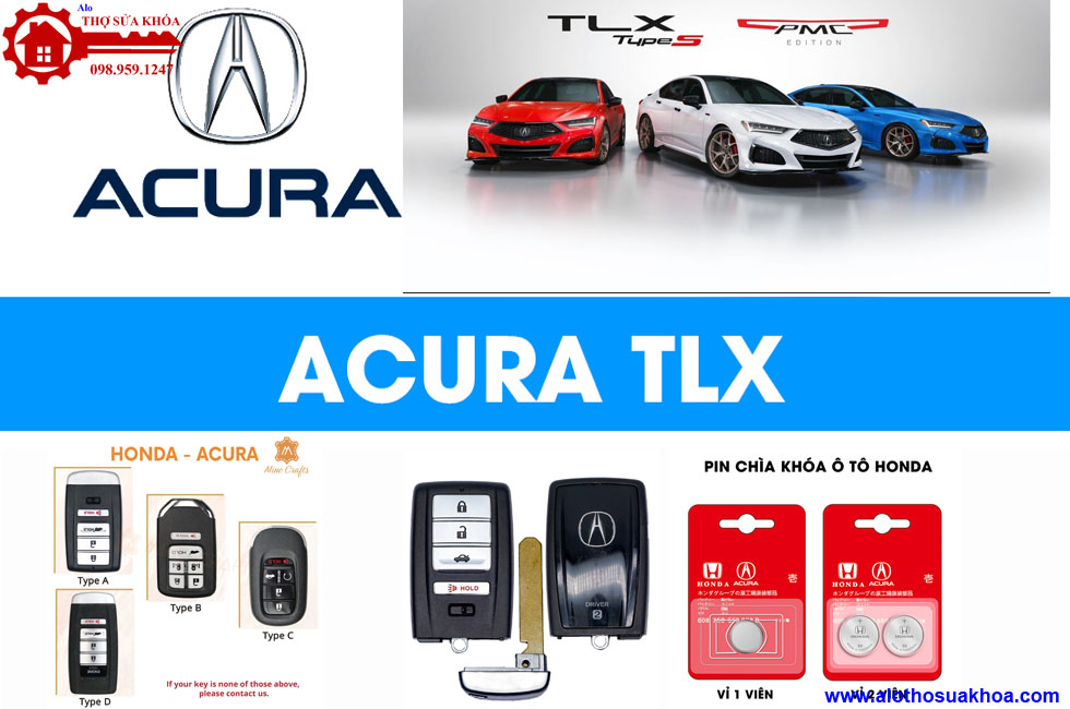 Thay Pin chìa khóa ôtô Acura TLX chính hãng nhập khẩu giá rẻ nhất