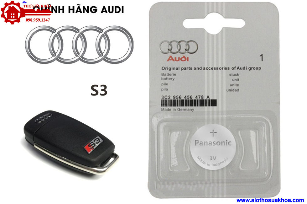 Thay Pin chìa khóa ôtô Audi RS3 chính hãng Audi nhập khẩu giá rẻ nhất