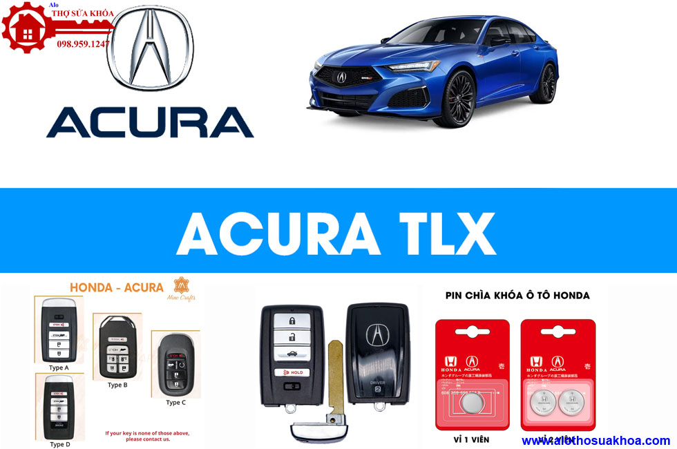 Thay Pin chìa khóa ôtô Acura TLX chính hãng nhập khẩu giá rẻ nhất