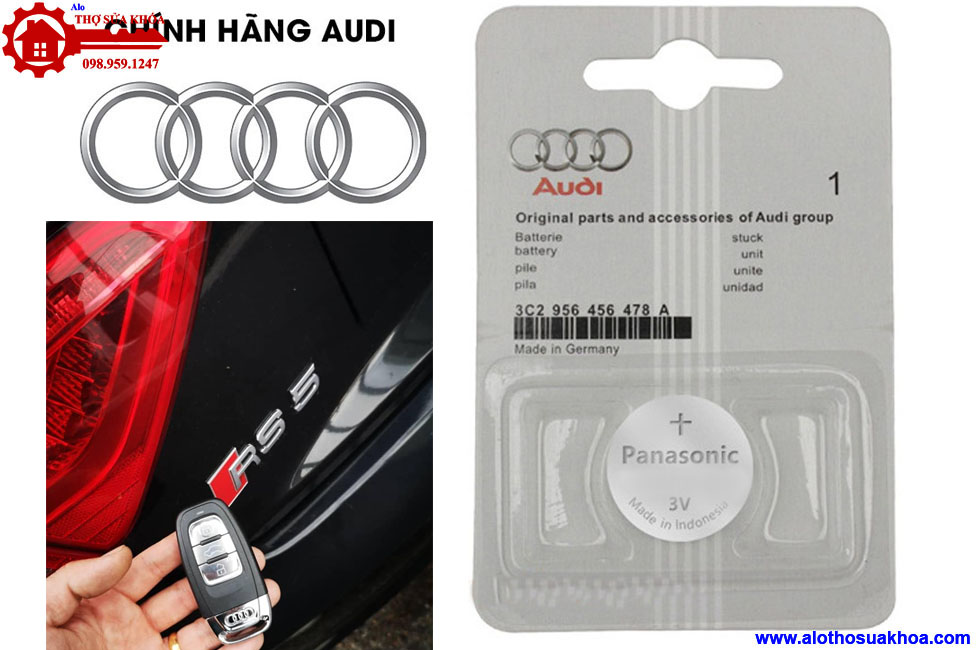Thay Pin chìa khóa ôtô Audi RS5 chính hãng Audi nhập khẩu giá rẻ nhất