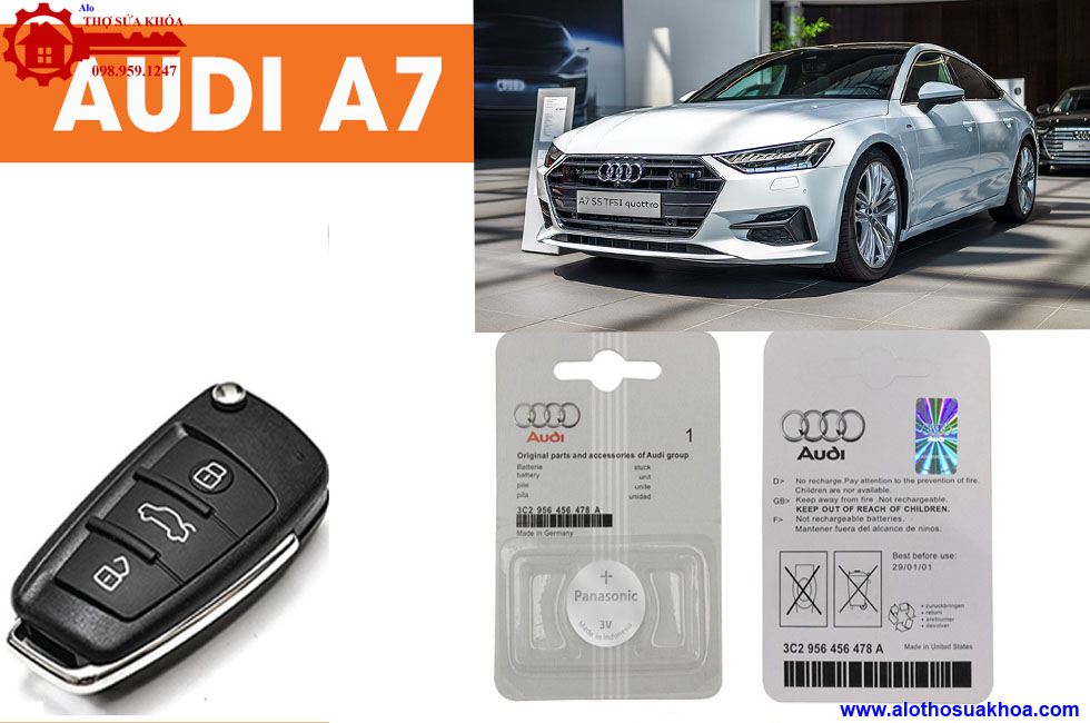 Cách thay pin chìa khóa ôtô Audi A7 chính hãng giá rẻ nhất