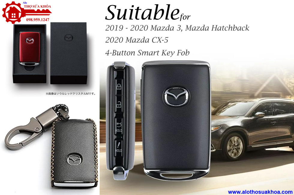 Bao da chìa khoá xe Mazda 2.3.6…May tay thủ công đẹp.độc.lạ
